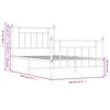 vidaXL Estructura cama sin colchón con estribo metal blanco 100x190 cm