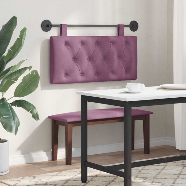 vidaXL Cabecera Colgante Morado 90 x 55 x 7 cm Terciopelo