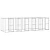 vidaXL Perrera de exterior de acero galvanizado 14,52 m&sup2;