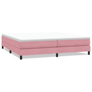 vidaXL Cama box spring sin colch&oacute;n terciopelo rosa 200x220 cm