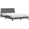 vidaXL Cama con colch&oacute;n Hanko tela gris oscuro 140x200 cm