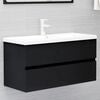 vidaXL Mueble con lavabo madera de ingenier&iacute;a negro