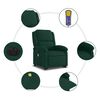 vidaXL Sill&oacute;n masaje reclinable elevable terciopelo verde oscuro