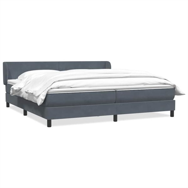 vidaXL Cama box spring con colchones terciopelo gris oscuro 180x220 cm