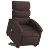 vidaXL Sillón masaje eléctrico reclinable elevable tela marrón oscuro