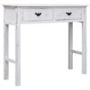 vidaXL Mesa consola de madera blanco antiguo 90x30x77 cm