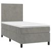 vidaXL Cama box spring con colch&oacute;n terciopelo gris claro 90x190 cm
