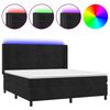 vidaXL Cama box spring colch&oacute;n y LED terciopelo negro 160x200 cm