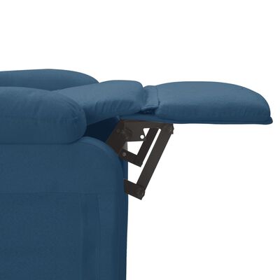 vidaXL Sillón reclinable de masaje de tela azul