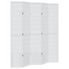vidaXL Biombo separador de 5 paneles madera maciza Paulownia blanco