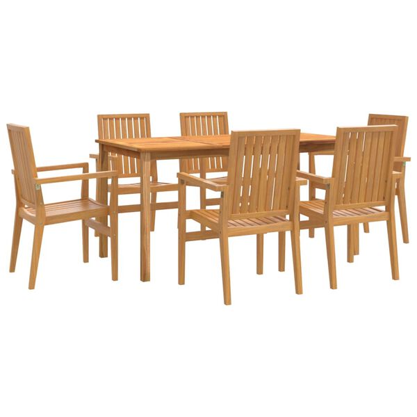 vidaXL Juego de comedor de jard&iacute;n 7 piezas madera maciza de teca
