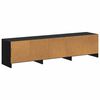 vidaXL Mueble de TV con LED con tiras LED Roble Negro 165 x 34 x 40 cm