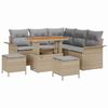 vidaXL Conjunto de sof&aacute;s de jard&iacute;n 8 pcs Beige rat&aacute;n sint&eacute;tico