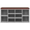 vidaXL Banco zapatero madera contrachapada gris Sonoma 103x30x48 cm