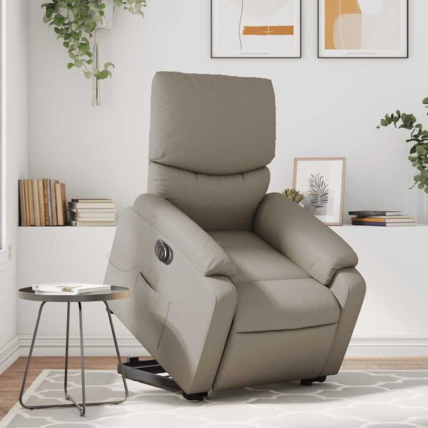 vidaXL Sill&oacute;n reclinable de masaje el&eacute;ctrico cuero sint&eacute;tico capuchino