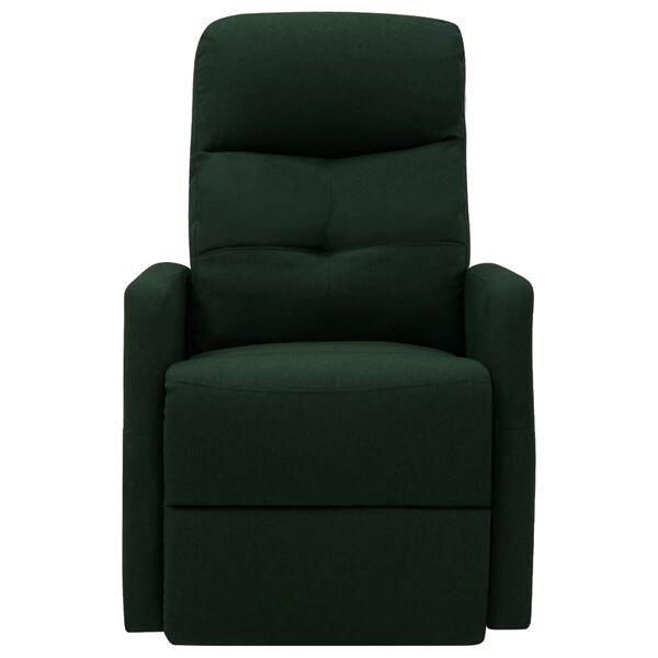 vidaXL Sill&oacute;n de masaje elevable tela verde oscuro