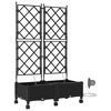 vidaXL Maceta de jard&iacute;n con riego y ruedas 2 uds. Negro PP