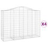 vidaXL Cestas gaviones 4 uds forma de arco hierro 200x50x140/160 cm