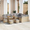 vidaXL Conjunto de sof&aacute;s de jard&iacute;n 13 pcs Beige rat&aacute;n sint&eacute;tico