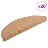 vidaXL Alfombrillas para escaleras 20 unidades 56x17x3 cm Beige Semicirculares