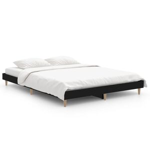 vidaXL Estructura de cama madera de ingenier&iacute;a negra 140x190 cm