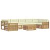 vidaXL Conjunto de sof&aacute;s de exterior 8 uds. Blanco y Crema