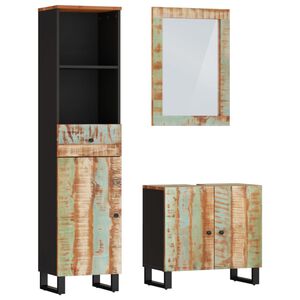 vidaXL Conjunto de muebles de ba&ntilde;o 3 piezas madera maciza reciclada