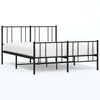 vidaXL Estructura cama sin colch&oacute;n con estribo metal negro 140x190 cm