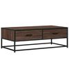 vidaXL Mesa de centro madera ingenier&iacute;a metal marr&oacute;n 100x50x35 cm