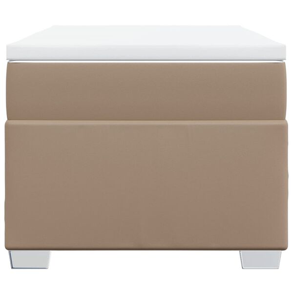 vidaXL Cama box spring con colch&oacute;n cuero sint&eacute;tico capuchino 80x200 cm