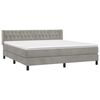 vidaXL Cama box spring con colch&oacute;n terciopelo gris claro 160x200 cm