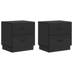 vidaXL Armario de Noche con caj&oacute;n 2 pcs Negro 43 x 34,5 x 44,5 cm