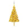 vidaXL &Aacute;rbol de Navidad preiluminado con luces y bolas dorado 180 cm