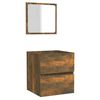 vidaXL Armario de ba&ntilde;o con espejo madera contrachapada roble ahumado