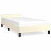 vidaXL Estructura de cama con cabecero sin colch&oacute;n crema 90x200 cm