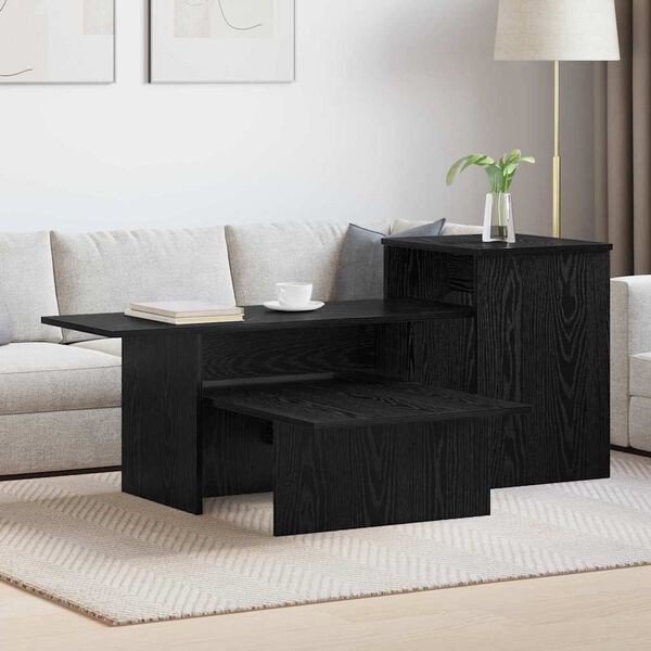 vidaXL Mesa Consola Roble Negro 91,5 x 35 x 38,5 cm