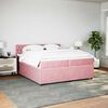 vidaXL Cama box spring con colch&oacute;n terciopelo rosa 200x200 cm