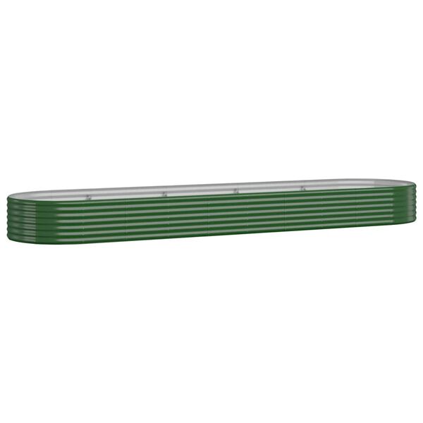 vidaXL Jardinera arriate acero galvanizado verde 396x100x36 cm
