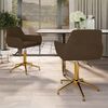 vidaXL Sillas de comedor giratorias 2 unidades terciopelo marr&oacute;n
