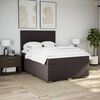 vidaXL Cama box spring con colch&oacute;n tela marr&oacute;n oscuro 140x200 cm
