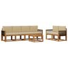 vidaXL Conjunto de sof&aacute;s de exterior con coj&iacute;n 6 pcs Natural