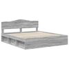 vidaXL Estructura de cama con cabecera Gris Sonoma 200 x 200 cm