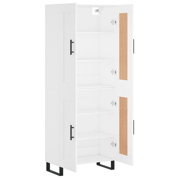 vidaXL Aparador alto madera contrachapada blanco 69,5x34x180 cm