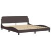 vidaXL Cama con colchón Dover de tela marrón oscuro 180x200 cm