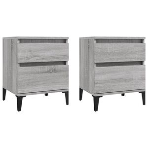 vidaXL Mesitas de noche 2 unidades gris Sonoma 40x35x50 cm