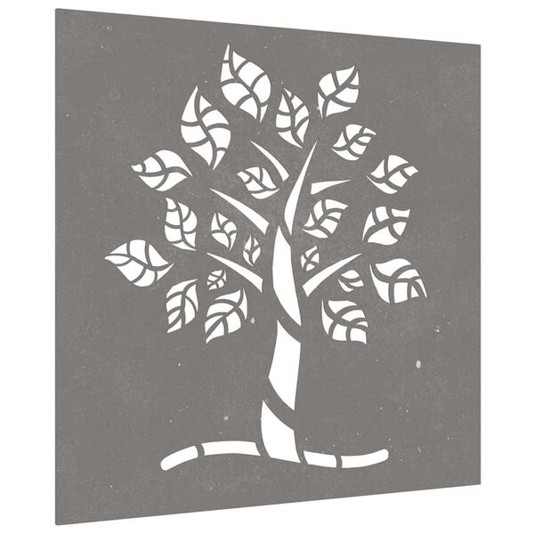 vidaXL Adorno de pared de jard&iacute;n acero corten dise&ntilde;o &aacute;rbol 55x55 cm