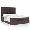vidaXL Estructura cama otomana colch&oacute;n tela marr&oacute;n oscuro 140x190cm
