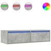 vidaXL Mueble de TV con luces LED gris hormig&oacute;n 100X35,5x25 cm