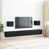 vidaXL Conjunto de mueble de TV 7 pcs Roble Negro 100 x 30 x 30 cm