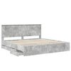 vidaXL Estructura de cama Gris Concreto 200 x 200 cm Madera Ingenieril